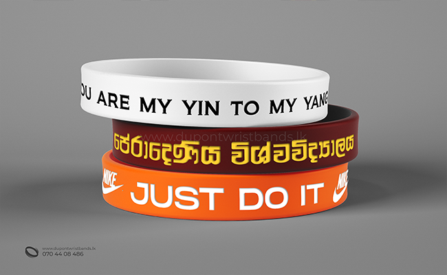 custom debossed silicone wristband designs for university events